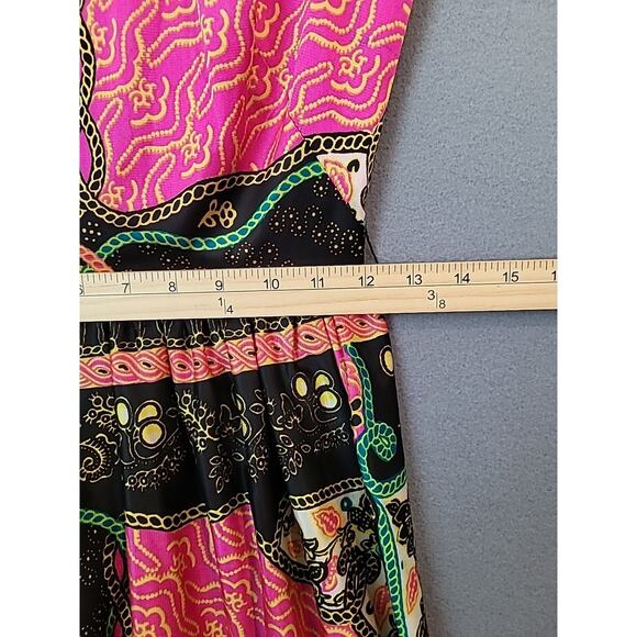 Vintage 1970s Mod Rainbow Paisley Maxi Dress Size 5 H/B Jrs Boho - Picture 8 of 8